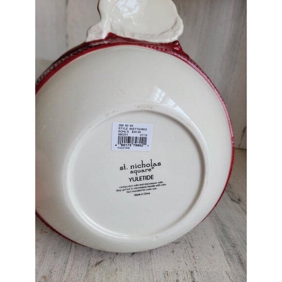 St Nicholas square Yuletide snowman large serving bowl Xmas kitchen - Picture 6 of 6